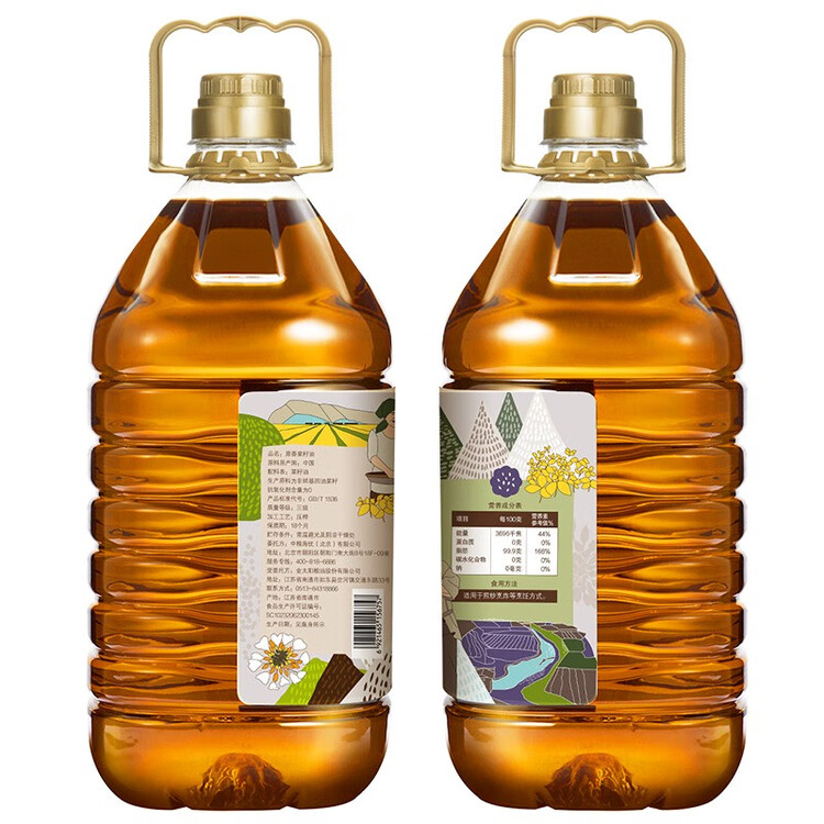 初萃【保真菜籽油】中粮原香菜籽油5L+400mL 低芥酸 非转基因食用油 菜管家商品