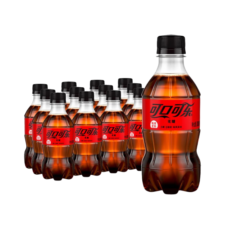 可口可樂(lè) Coca-Cola 零度 Zero 汽水 碳酸飲料 300ml*12瓶 整箱裝 菜管家商品