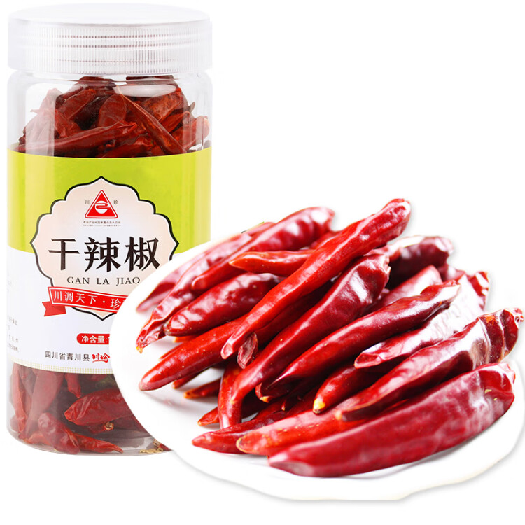 川珍 朝天干辣椒100g罐裝 香辣紅辣椒干貨燉鹵料火鍋底料干鍋調(diào)料炒菜 菜管家商品