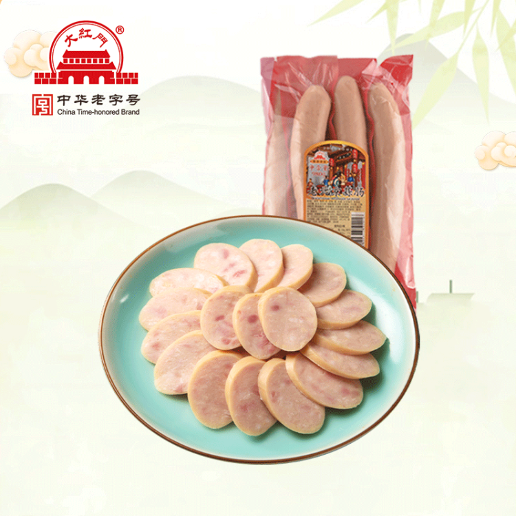 大紅門老北京蒜腸980g 香腸即食肉腸下酒菜燒烤食材特產(chǎn)中華老字號 光明服務(wù)菜管家商品