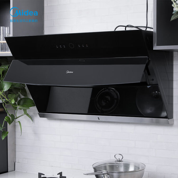 美的mideacxw280b68c侧吸式抽油烟机20立方爆炒大吸力自动开合挥手
