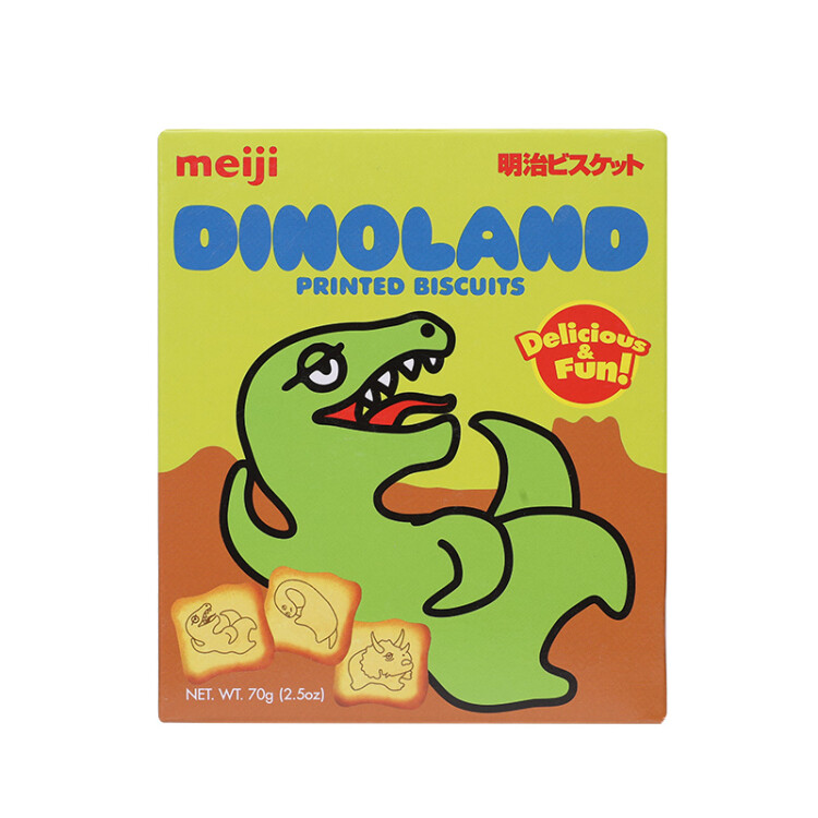 明治（meiji）新加坡进口恐龙饼干 泡奶饼干 小零食独立包装70g 菜管家商品