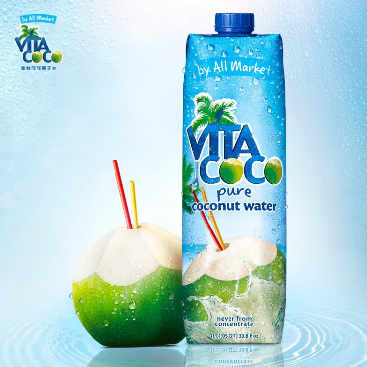 唯他可可（Vita Coco）椰子水椰汁夏季飲料 低糖低卡富含電解質  原裝進口果汁1L*12瓶 菜管家商品