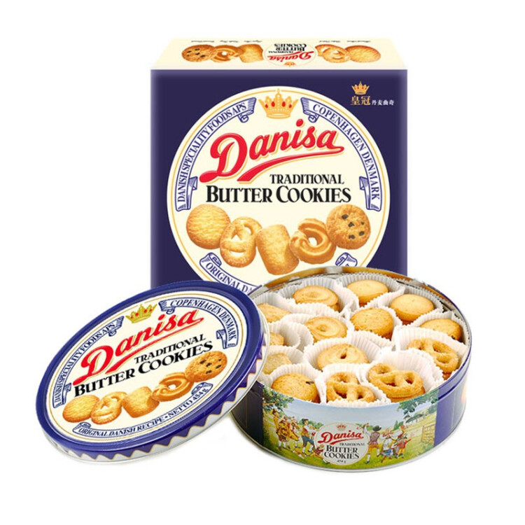 皇冠（danisa）丹麥曲奇餅干454g罐裝 零食伴手送禮物禮包團購下午茶 印尼進口 光明服務(wù)菜管家商品