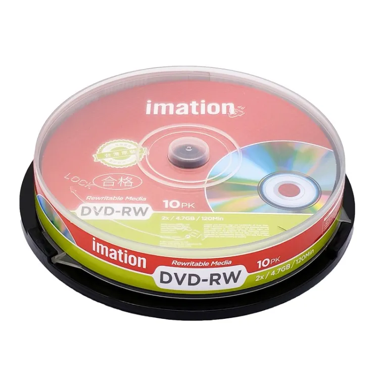 怡敏信imation台产DVD RW 4.7G空白光盘10片装可擦写DVDRW刻录盘重复