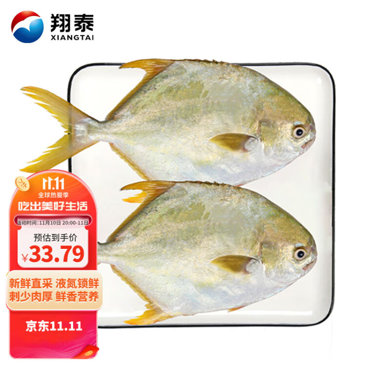 翔泰 冷冻海南金鲳鱼900g 2条装 ASC 鱼类生鲜 火锅食材 海鲜水产 菜管家商品