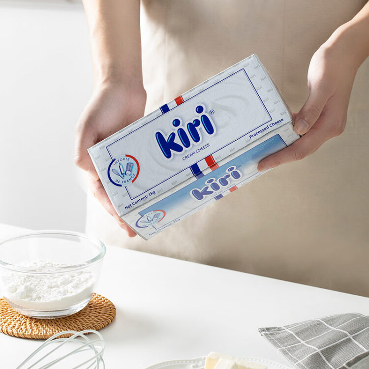KIRI凯芮进口烘焙奶油奶酪芝士原味1kg 沙拉蛋糕 面包芝士 烘焙原料 光明服务菜管家商品 