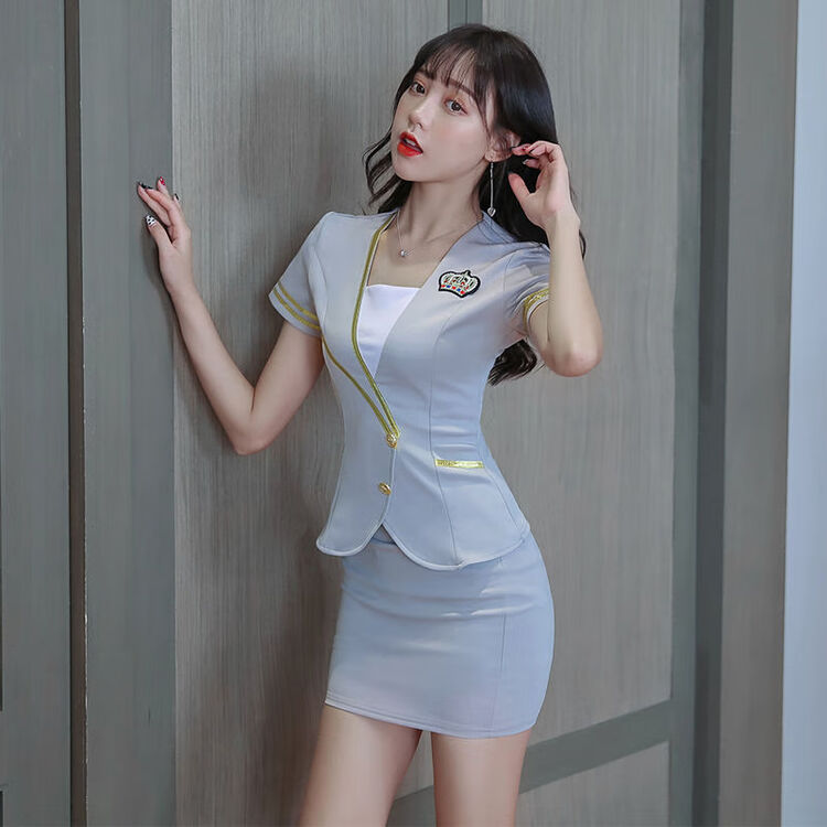 蔻梅足浴足疗工作服女性感桑拿馆技师服酒店前台气质按摩服装职业套装