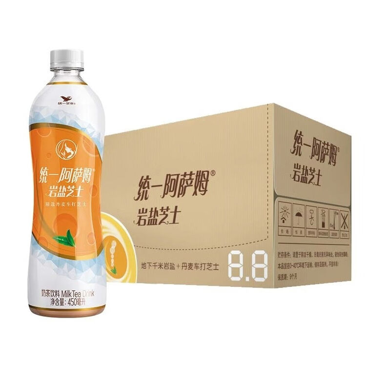 统一 阿萨姆 岩盐芝士 精选芝士风味奶茶 450ml*15瓶 奶茶饮料【图片