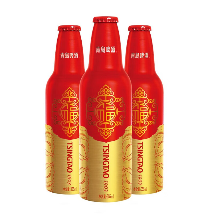 青島啤酒（TsingTao）喜慶 鴻運當頭禮盒355ml*12瓶 常規(guī)版/蛇年生肖版混發(fā) 光明服務(wù)菜管家商品