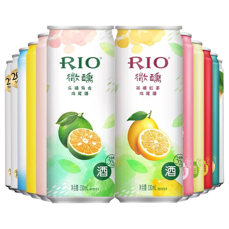 锐澳（RIO）洋酒 预调 鸡尾酒 果酒 欢享全家福  3度 330ml*12罐（12种口味）新老组合形式随机发货 光明服务菜管家商品