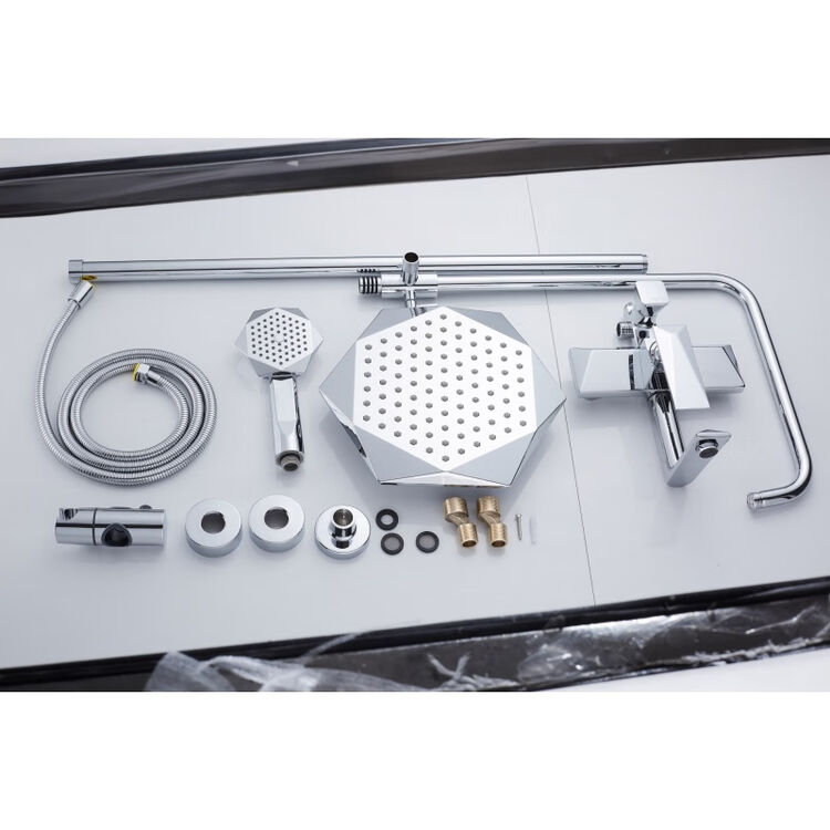 jomuwa九牧王钻石型全铜花洒水龙头冷热浴室淋浴套装喷头沐浴器