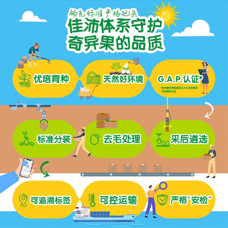 佳沛（zespri）新西兰阳光金奇异果18粒超大原箱单果重约175-204g 水果礼盒 菜管家商品