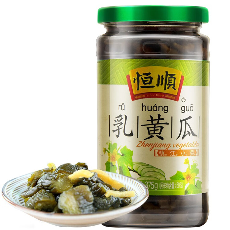 恒顺乳黄瓜 375g 镇江特产佐餐小菜开味腌菜咸菜 酱菜榨菜 光明服务菜管家商品