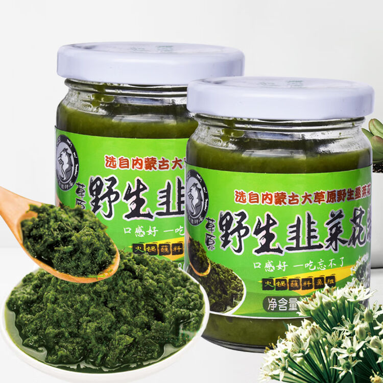 梦幻草原草原白蘑菇酱草原韭花酱组合拌饭拌面佐餐调味酱下饭韭菜花酱4瓶 图片价格品牌评论 京东