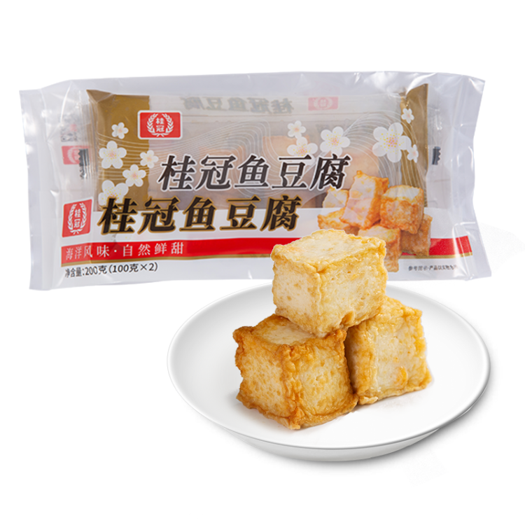桂冠 鱼豆腐 200g 冷冻 添加咸蛋黄 鱼豆腐 火锅麻辣烫关东煮食材  菜管家商品 商品图