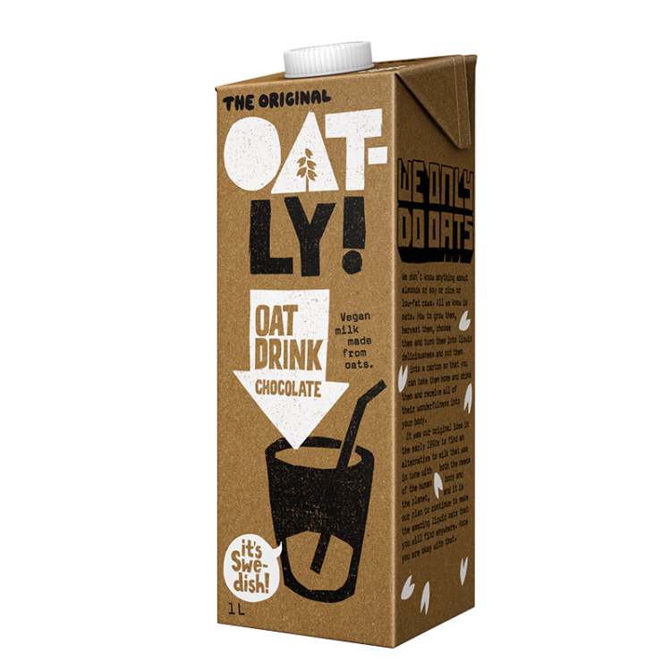 OATLY噢麦力 巧克力味燕麦奶谷物早餐奶植物蛋白进口饮料 1L 单支装 菜管家商品