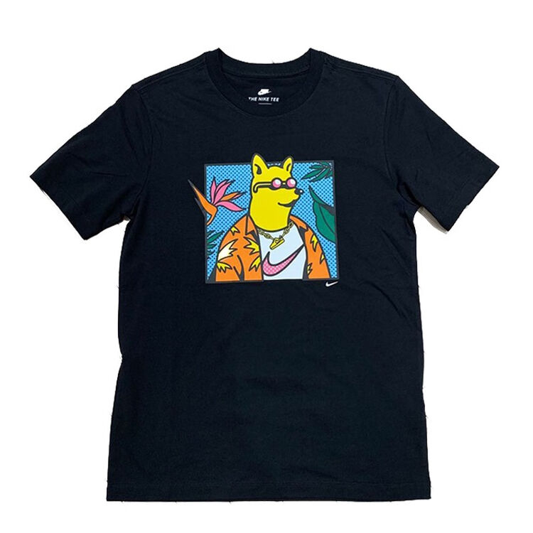 nike耐克短袖男装夏季新款柴犬狗头白色运动t恤dc2751100dc27510102xl