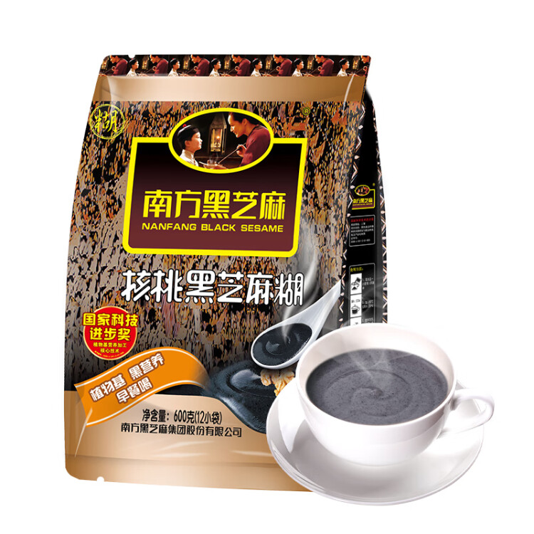 南方黑芝麻 核桃黑芝麻糊600g 五谷粉健身代餐【新老包装随机发货】 光明服务菜管家商品