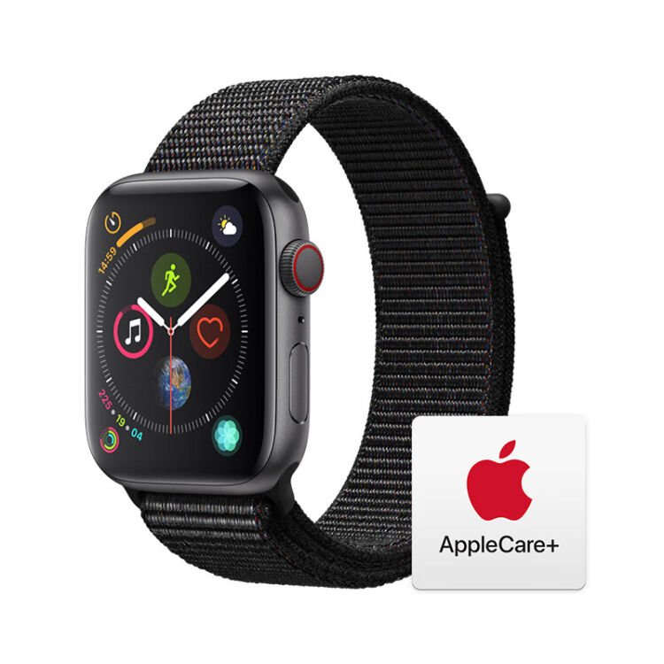 Apple Watch Series 4智能手表（GPS款44毫米深空灰色铝金属表壳黑色 