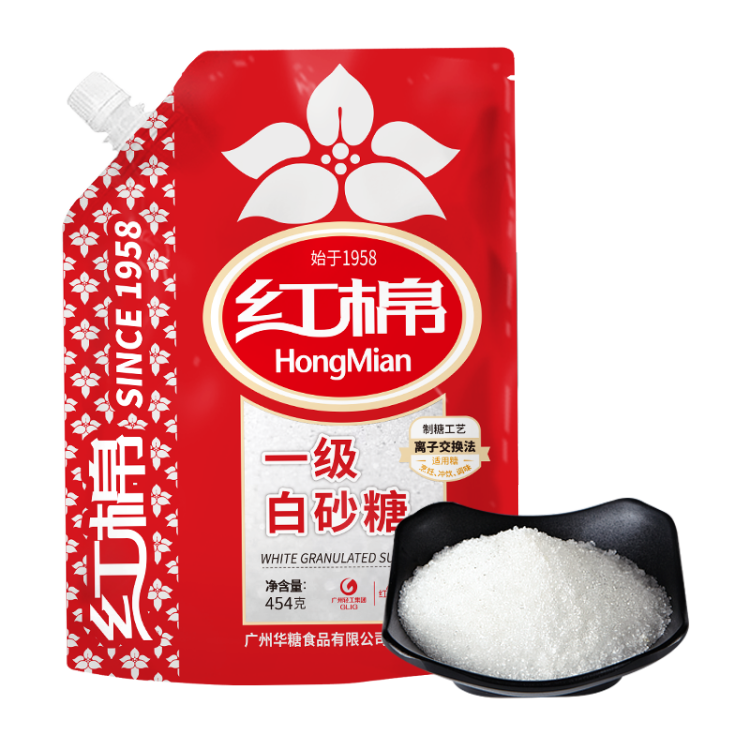 红棉一级白砂糖454g 袋食糖蔗糖粗砂糖厨房调味糖粗白糖 图片价格品牌评论 京东