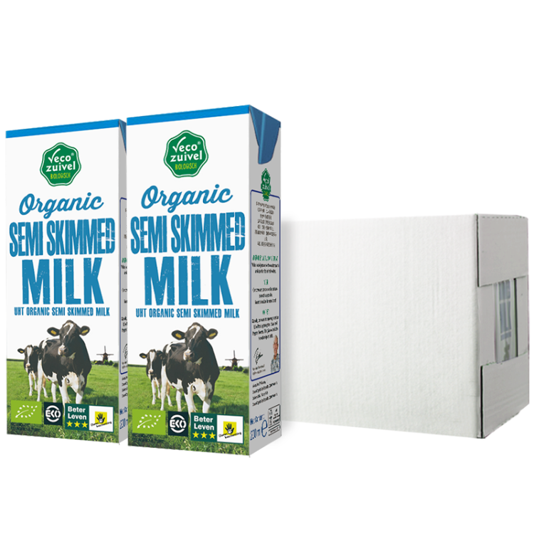 荷兰进口 乐荷（vecozuivel）部分脱脂有机纯牛奶 200ml*24盒家庭装 光明服务菜管家商品 