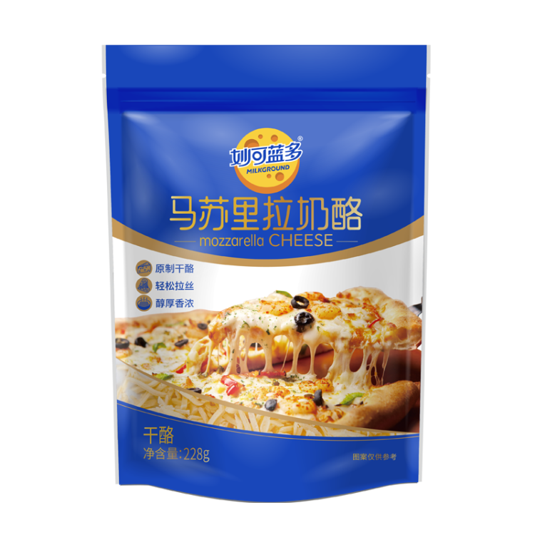 妙可藍(lán)多馬蘇里拉芝士碎228g 原制奶酪 披薩拉絲焗飯家庭烘焙原料 國(guó)產(chǎn) 菜管家商品