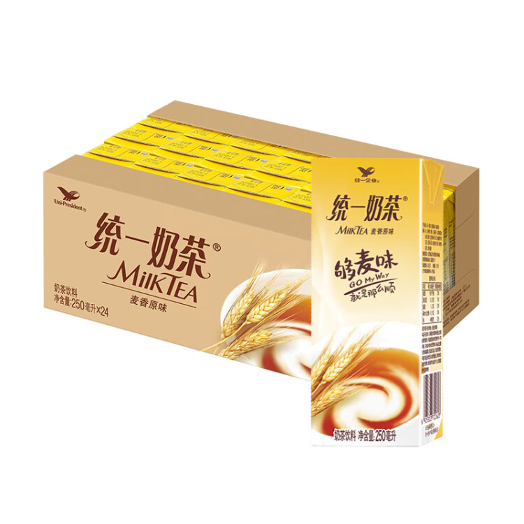 统一 奶茶（麦香原味） 250ml*24盒（新老包装随机发货） 光明服务菜管家商品 