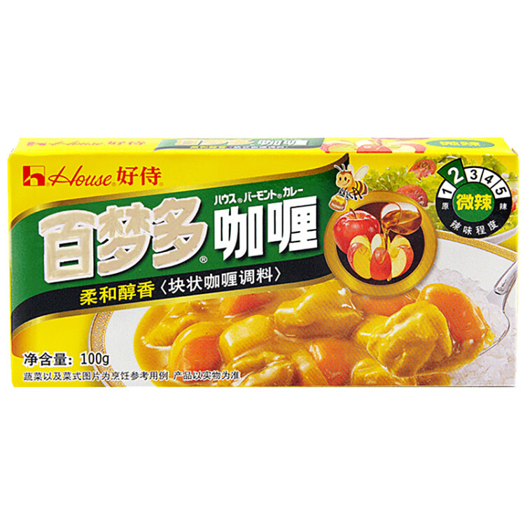 好侍（House）百梦多咖喱 100g/盒 咖喱块 微辣 日式块状咖喱 调味料