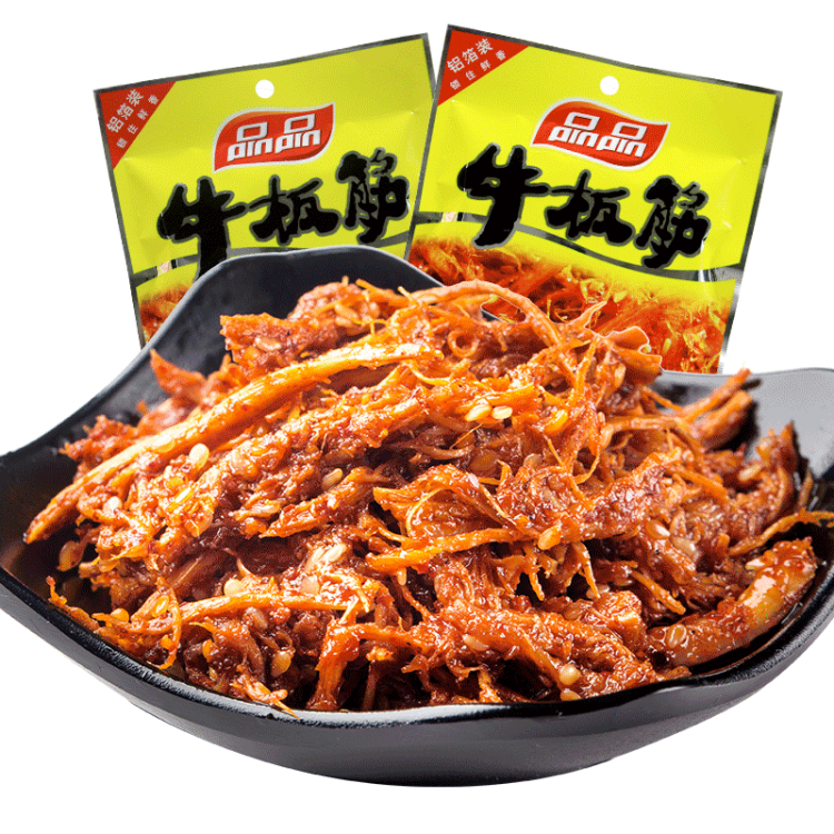 品品 丝状牛板筋 香辣味85g 休闲零食 童年回忆 牛肉干肉脯 菜管家商品