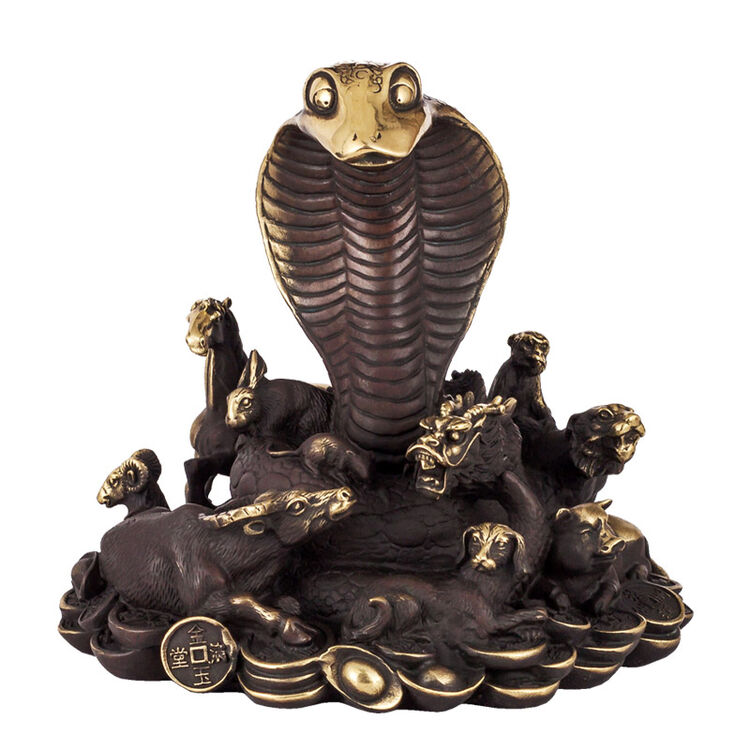 九州祥商务礼品定制鼎盛精品纯铜生肖蛇工艺品摆件家居客厅铜蛇装饰品眼镜蛇客厅饰品礼品摆件公司企业活动 图片价格品牌评论 京东