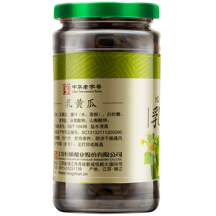 恒顺乳黄瓜 375g 镇江特产佐餐小菜开味腌菜咸菜 酱菜榨菜 光明服务菜管家商品