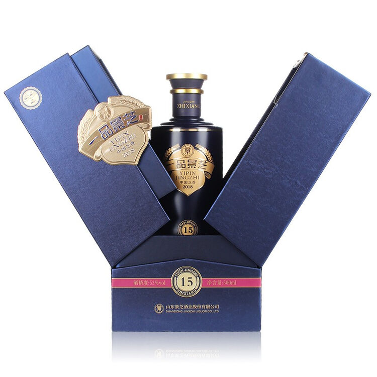 一品景芝芝香15礼品53度500ml4瓶绵柔芝麻香型白酒整箱新老包装随机