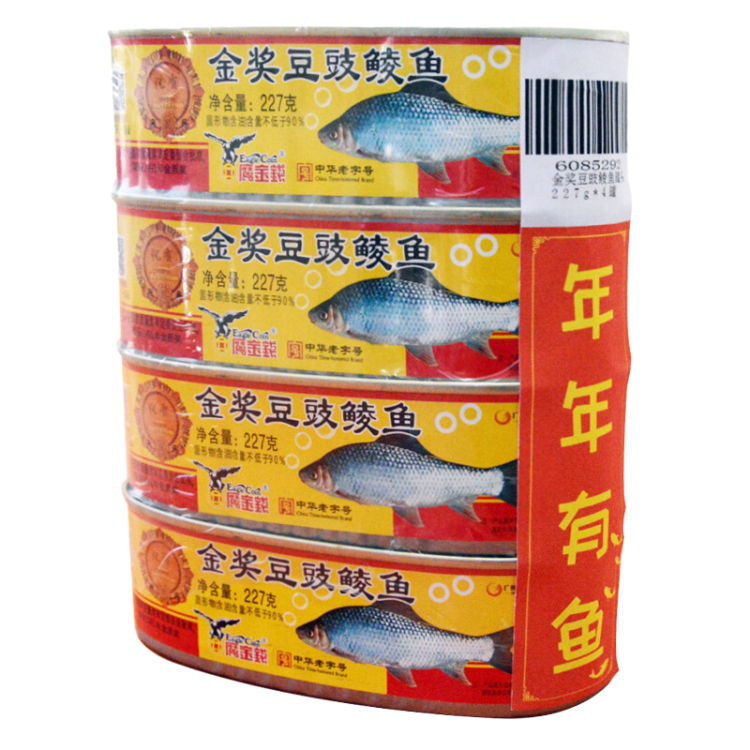 鹰金钱   金奖豆豉鲮鱼罐头227g*4罐 中华老字号 光明服务菜管家商品 