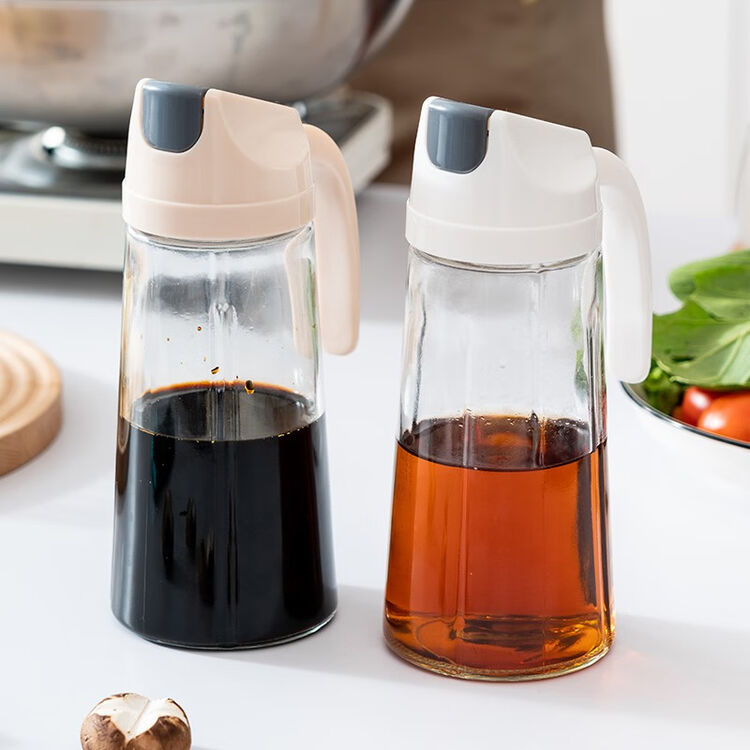onlycook 油壶自动开合 防漏玻璃酱油罐 瓶调料瓶醋壶 家用厨房用品