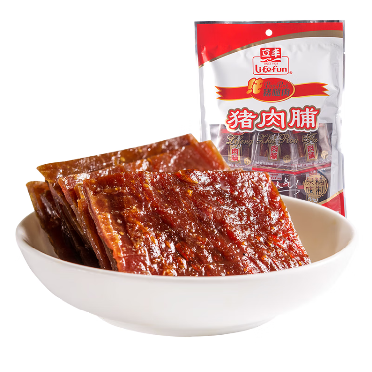 立豐（lifefun）靖江豬肉脯風干豬肉干95g 袋裝 中華老字號 休閑零食  光明服務菜管家商品