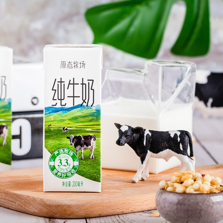 新希望  原态牧场纯牛奶200ml*24盒 整箱装 3.3g乳蛋白 光明服务菜管家商品 