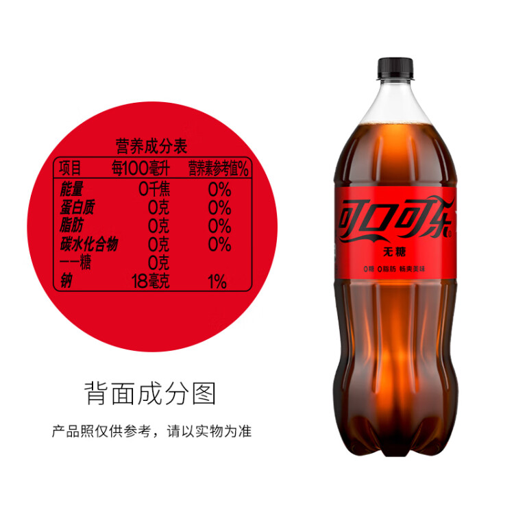 可口可樂（Coca-Cola）零度 Zero 汽水碳酸飲料 2L*6瓶 整箱裝 菜管家商品