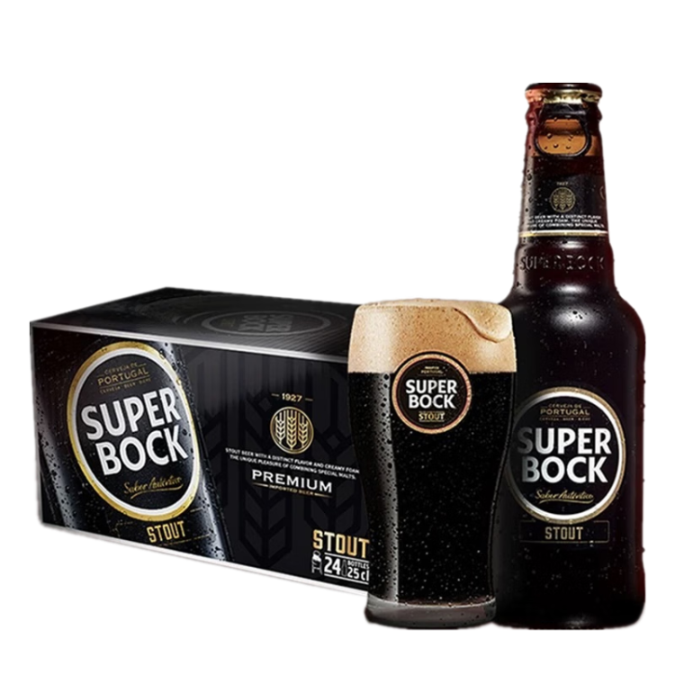 超级波克（SUPER BOCK）世涛黑啤 进口啤酒 250ml*24瓶 送礼整箱装 葡萄牙原装 光明服务菜管家商品 