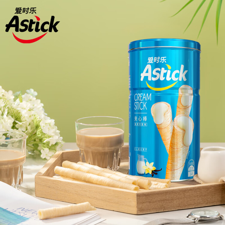 愛時樂（Astick）夾心棒注心餅干香草牛奶味330g 休閑零食喜禮團購早餐  光明服務(wù)菜管家商品