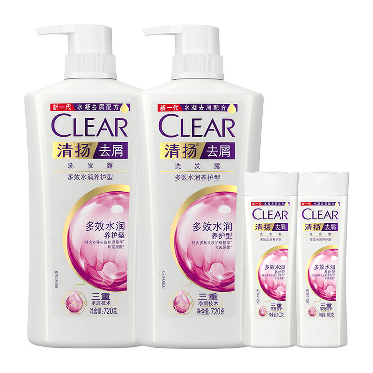 清扬(CLEAR)去屑洗发水套装 多效水润型720gx2送多效水润100gx2(新老包装随机发)(氨基酸洗发)【图片 价格 品牌 评论】-京东