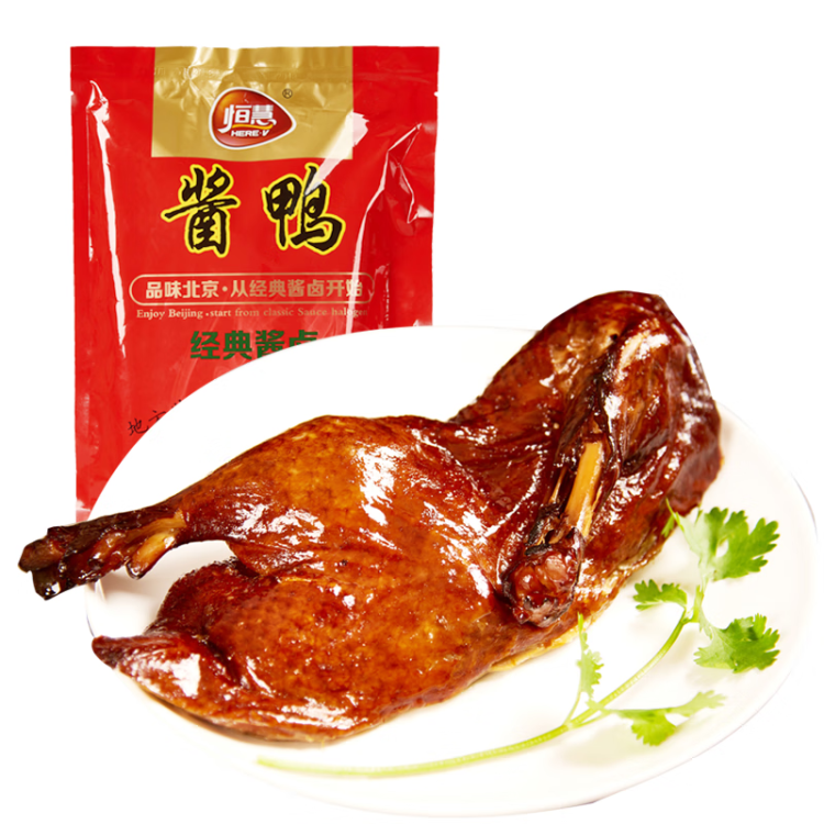 恒慧酱鸭五香味500g熟食酱卤鸭肉开袋即食休闲食品  菜管家商品