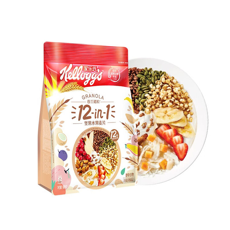 家乐氏12in1坚果水果麦片600g餐营养早餐冲饮谷物麦片含水果燕麦片