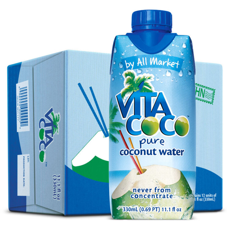 唯他可可（Vita Coco）椰子水椰汁饮料年货 低糖低卡富含电解质 原装进口果汁330ml*12瓶 菜管家商品 商品图