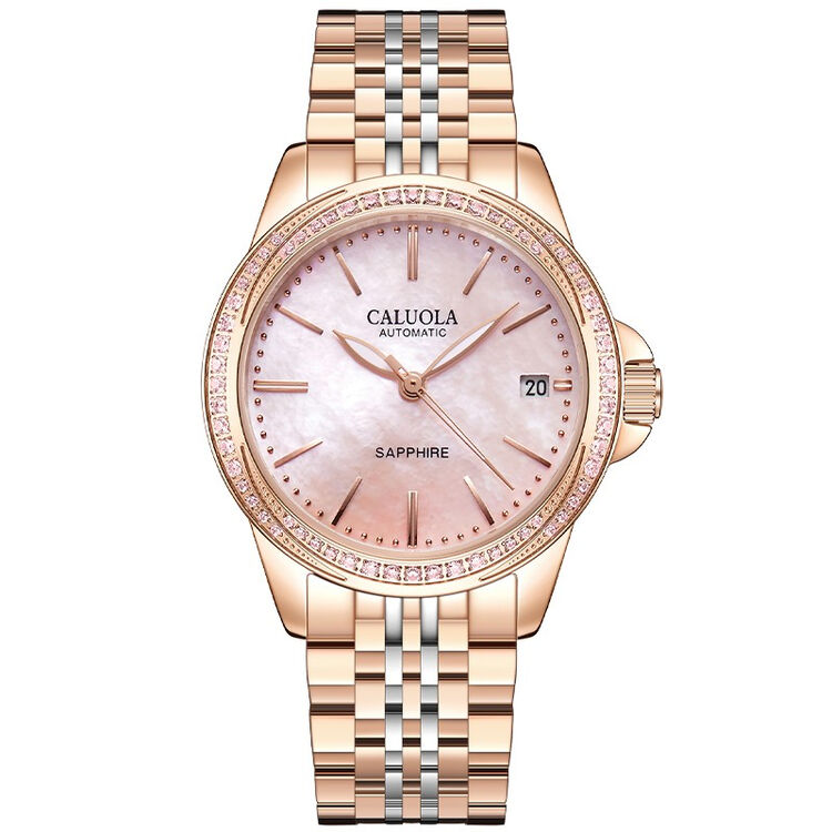 卡罗莱(caluola)时尚休闲女士手表商务女表防水全自动机械表真皮带