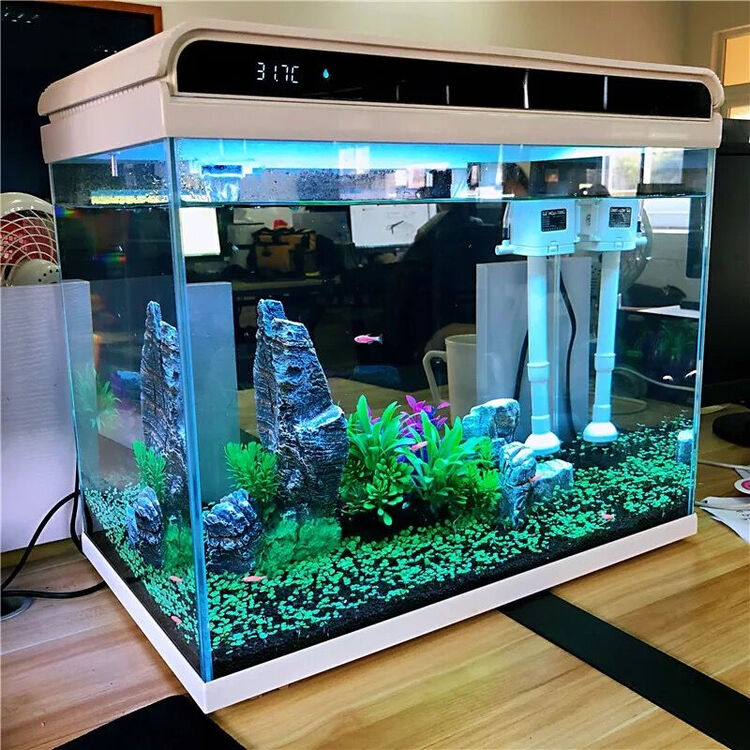 森森 鱼缸水族箱鱼缸灯增氧水泵造景超白玻璃金鱼缸 HE380+假山景ZJ-46(内置棉和滤材)【图片 价格 品牌 评论】-京东