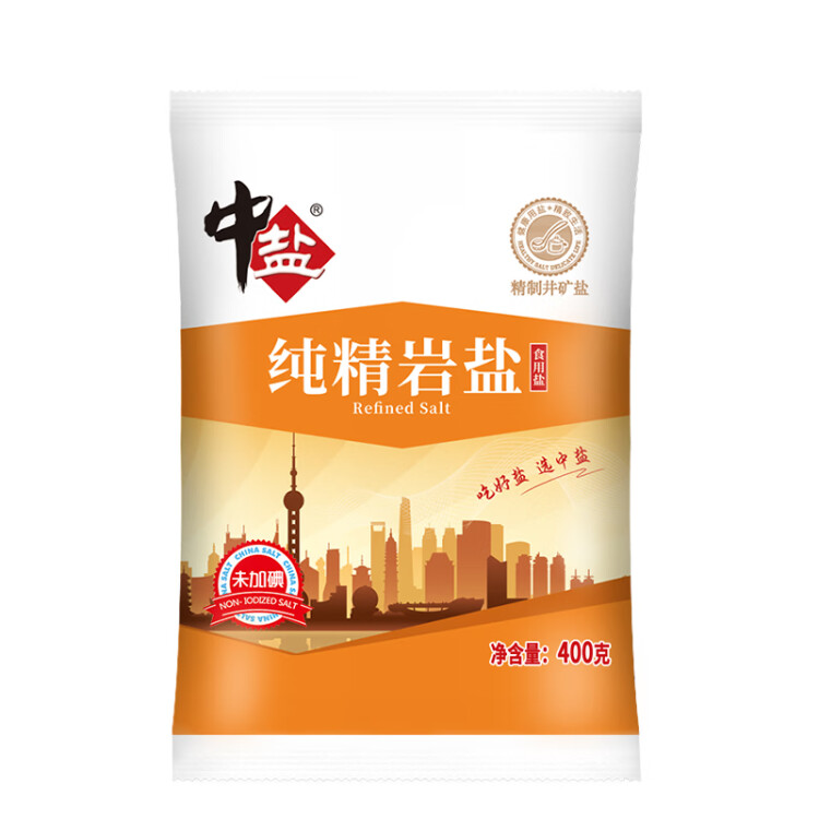 中鹽  巖鹽400g【未加碘】細(xì)鹽  中鹽出品 菜管家商品