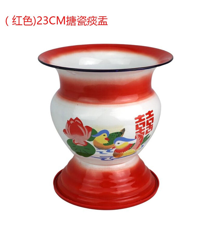 痰盂坐便器女高脚尿桶成人尿盆带盖搪瓷防臭家用起夜老人卧室加厚 红色高脚 加厚23cm搪瓷痰盂 图片价格品牌评论 京东