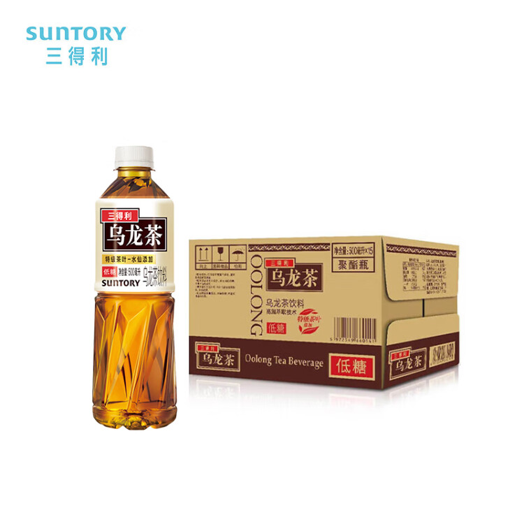 三得利 低糖乌龙茶饮料500ml*15瓶整箱装 光明服务菜管家商品