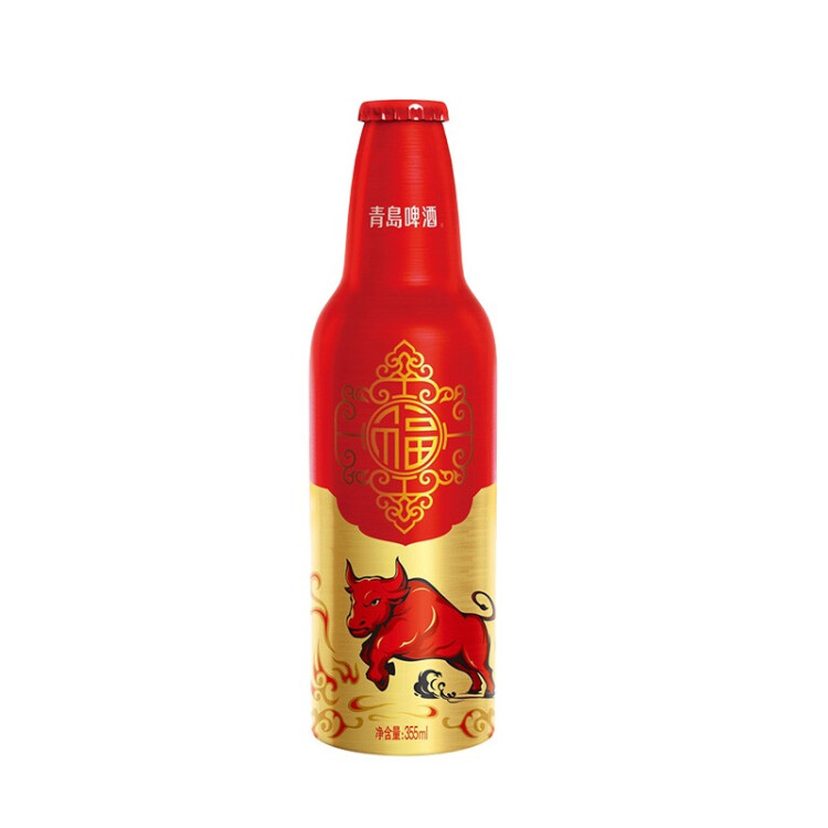 青島啤酒（TsingTao）喜慶 鴻運當頭禮盒355ml*12瓶 常規(guī)版/蛇年生肖版混發(fā) 光明服務(wù)菜管家商品